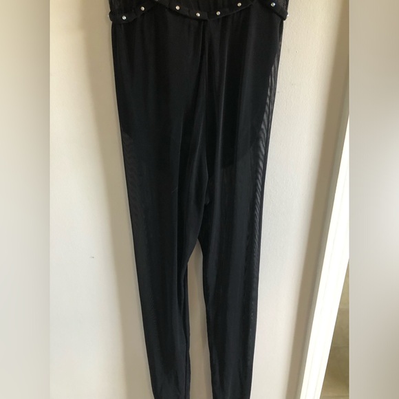 Revolution Dance Costume One Piece Bodysuit Black Sparkle Ladies Small Jazz Tap - Picture 2 of 5